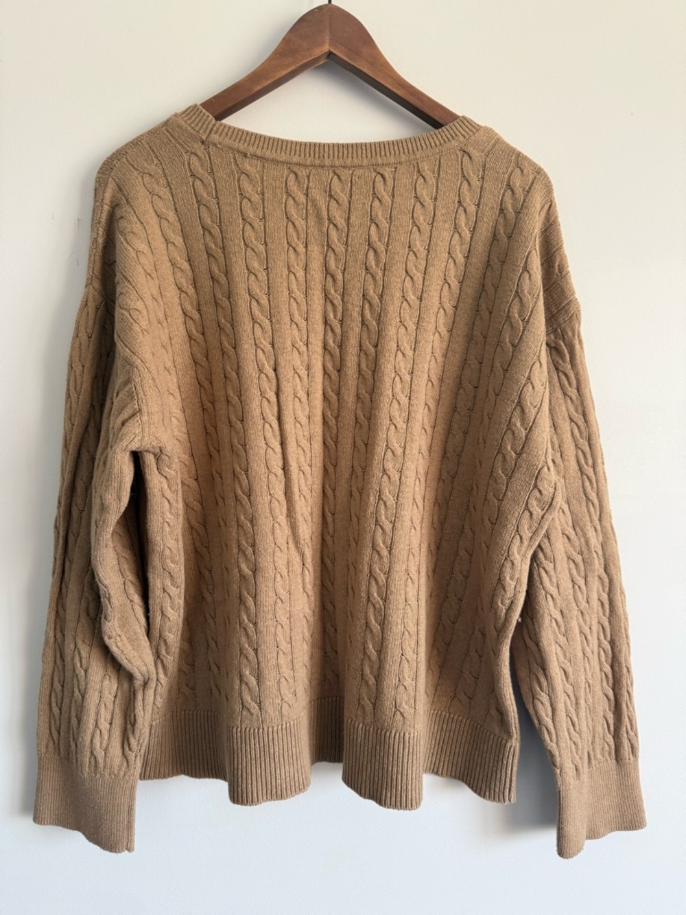 Tommy Hilfiger Camel Cable-Knit Crewneck Sweater - Picture 3 of 9
